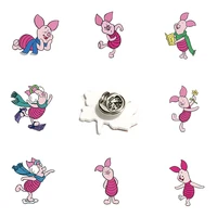 disney pink piglet lapel pin jewelry acrylic resin childrens party lapel pin jewelry creative design accessories