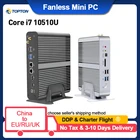 Мини-ПК Topton без кулера Intel Core i7 10510U 10710U i5 8265U Настольный микрокомпьютер Nuc 2 * DDR4 M.2 + Msata + 2,5 ''SATA 4K HTPC неттоп