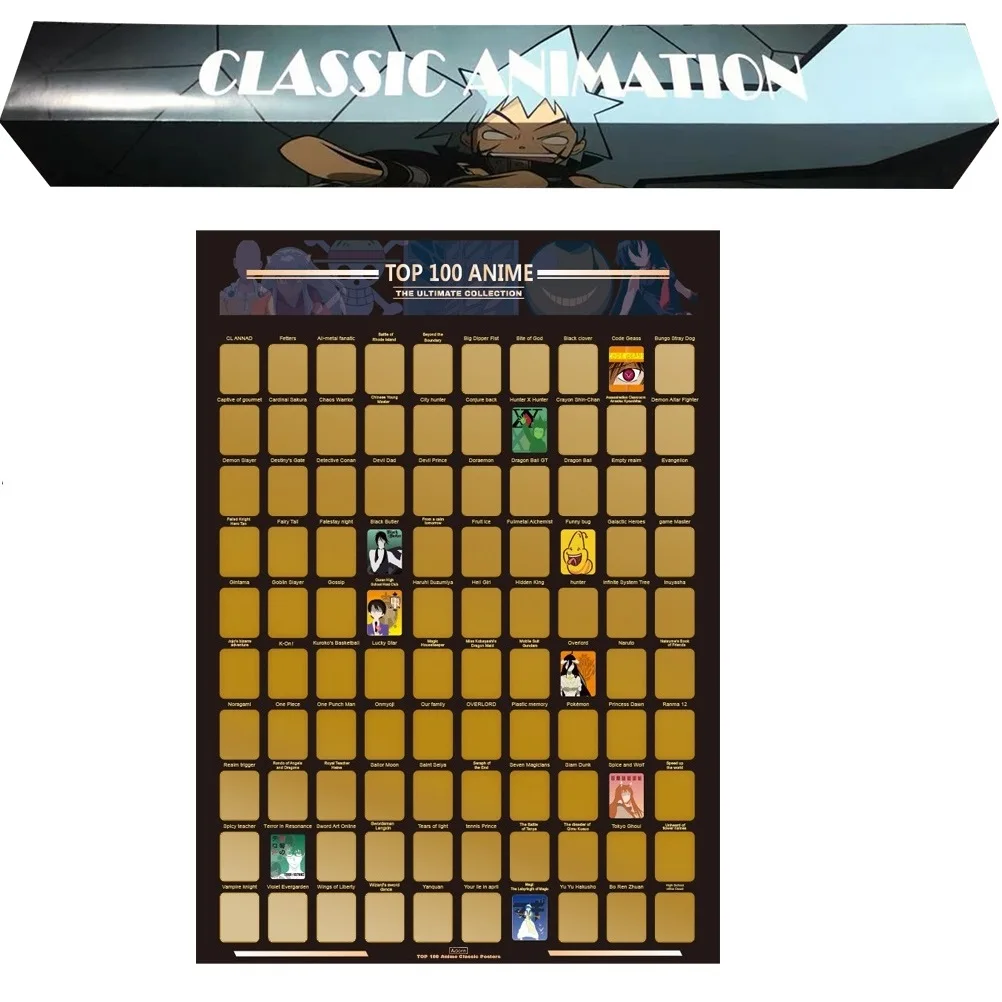 Топ 100 аниме скребки Постер фото обои для детей драгоценный подарок любителей