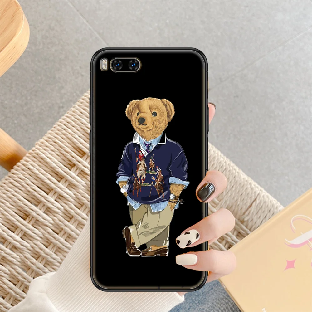 

brand Italy fashion bear Phone case For Xiaomi Mi Max Note 3 A2 A3 8 9 9T 10 Lite Pro Ultra black soft bumper art waterproof 3D