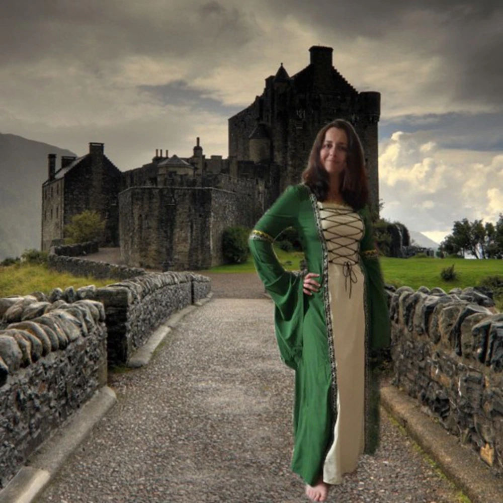 Женское платье для косплея викингов средневековые костюмы на Хэллоуин дворец