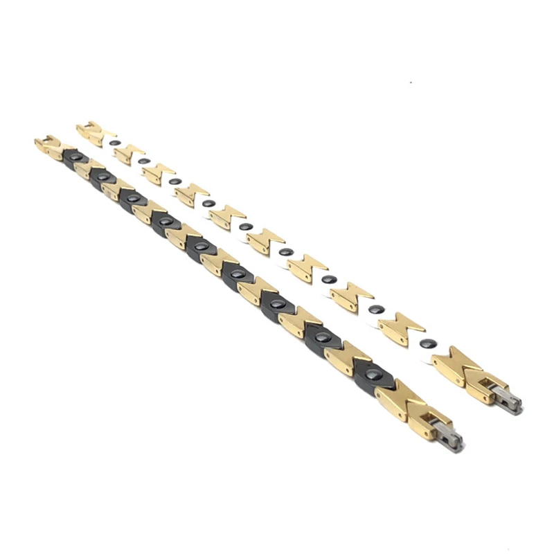 

Charm Black White Color Ceramic Chain Bracelets For Women Adjustable Size Valentine Gift Fashion 7mm Stainless Steel Wristband