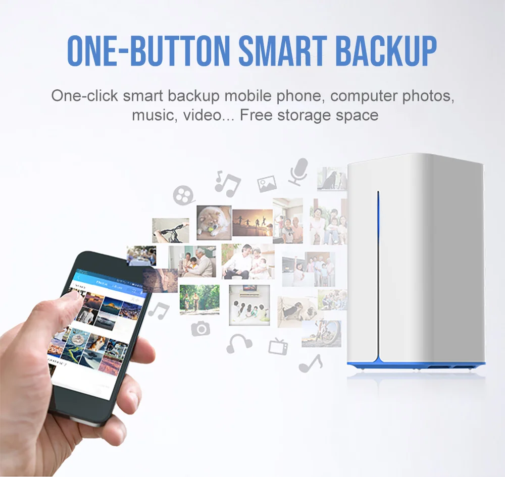 HIKVISON NAS сети-облако хранения мобильного-сеть H90 Смарт USB USB2.0 дистанционной поддержки 2,5 дюймов HDD(не включает Hdd