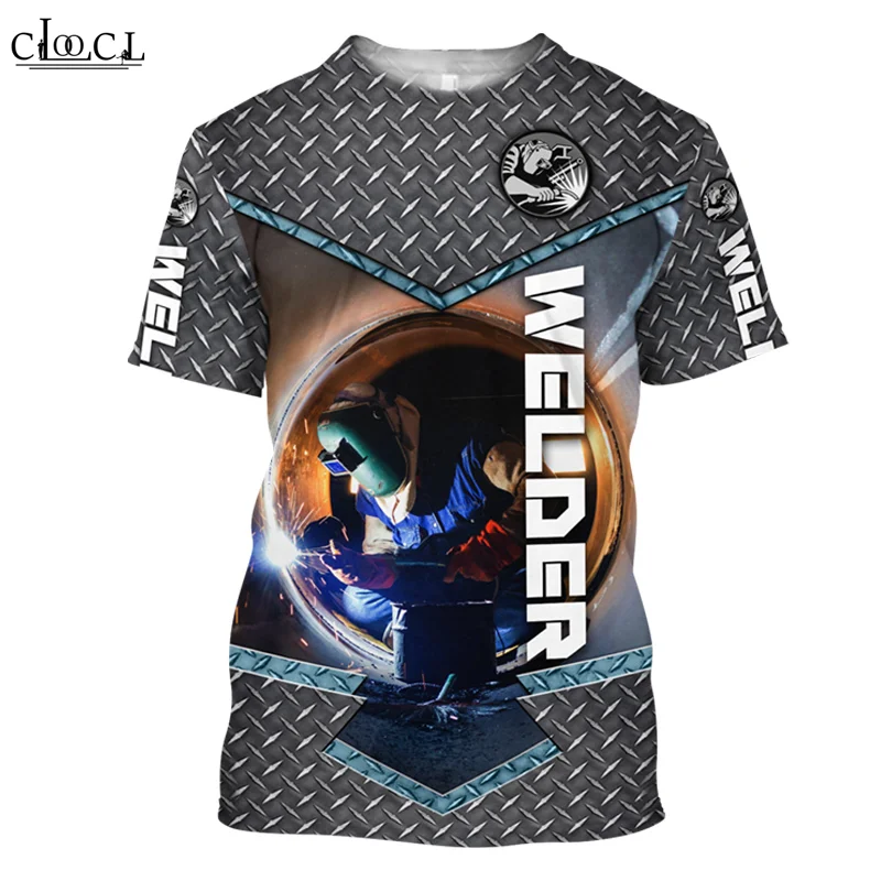 Футболка HX Welder для мужчин и женщин повседневный топ с коротким рукавом 3D-принтом