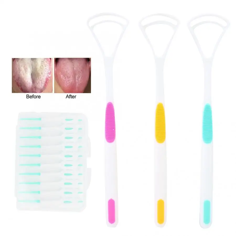 Скребок для языка с 20 шт. межзубных кистей набор ухода за полостью рта инструмент