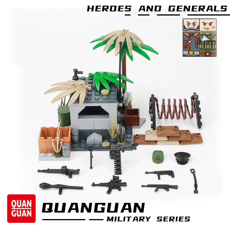 Конструктор WW2 Серии Военного поля боя бронированный грузовик ковшовые