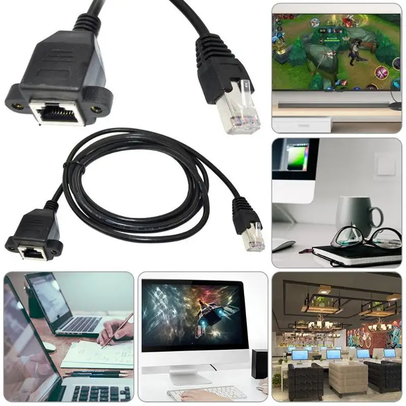 8Pin RJ45 кабель штекер гнездо винтовое крепление 100 м Сетевой удлинитель LAN