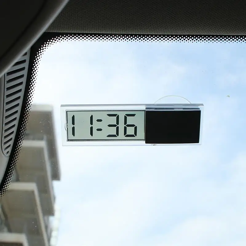 LCD Car Digital Window Clock On The Celsius Fahrenheit High Quality Thermometer Ornament Accessories |