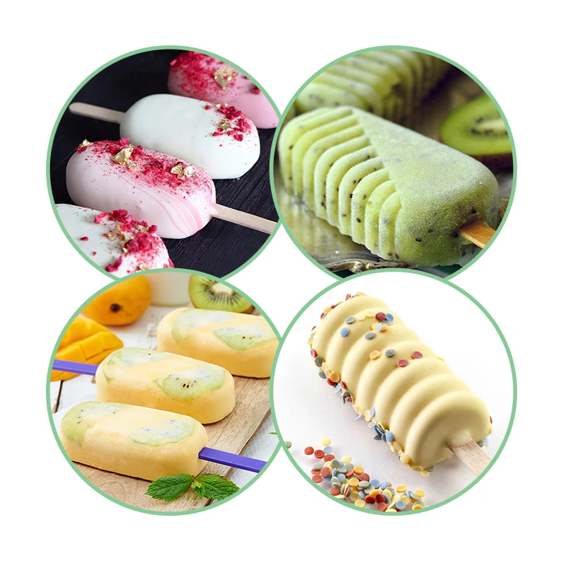 

4/8 Hole Silicone Ice Cream Forms Popsicle Molds DIY Homemade Dessert Freezer Fruit Juice Ice Pop Cube Maker Mould With Sticks