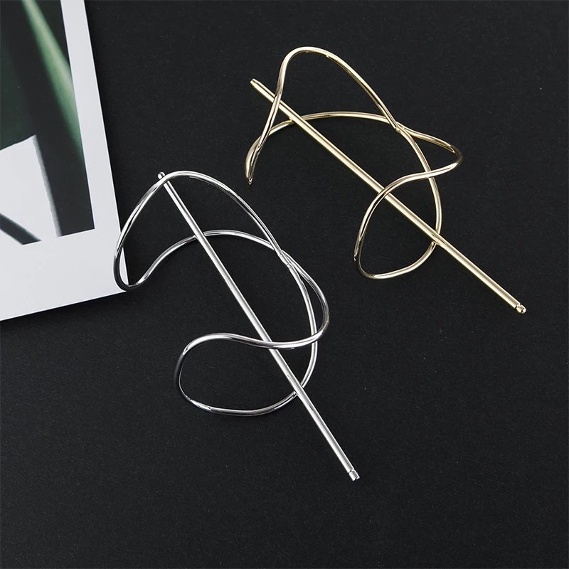 

Gold Filled X Shaped Bun Holder Hairwear Jewelry Cage Hair Pins for Women Boho Geometric Hair Accessories Fashion Hair Stick