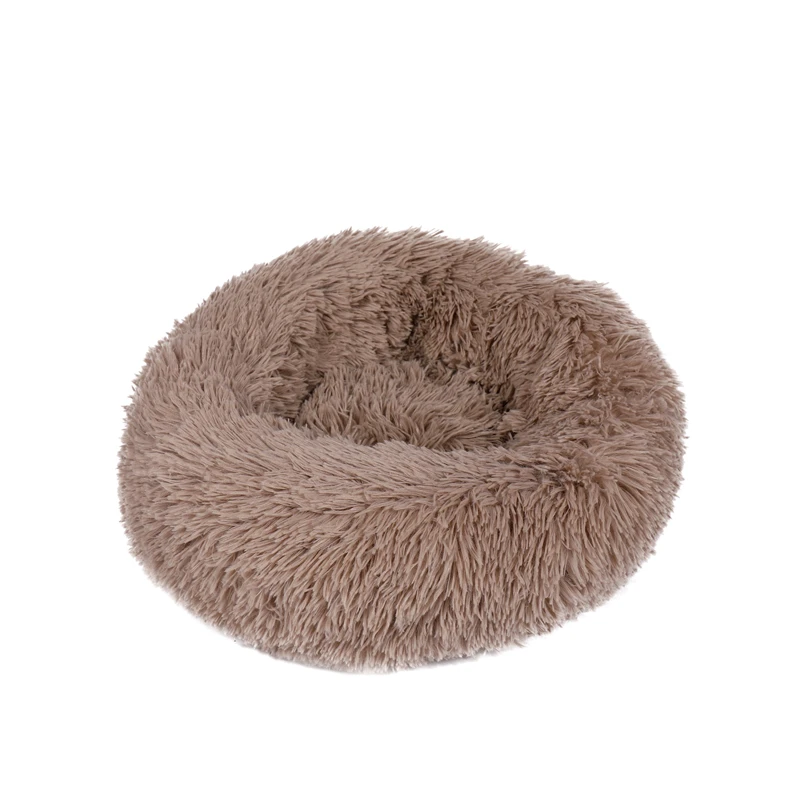 

Luxury Long Plush Dounts Dog Bed Basket Calming Bed Hondenmand Pet Kennel Cats House Shag Vegan Fur Donut Cuddler Cat & Dog Bed