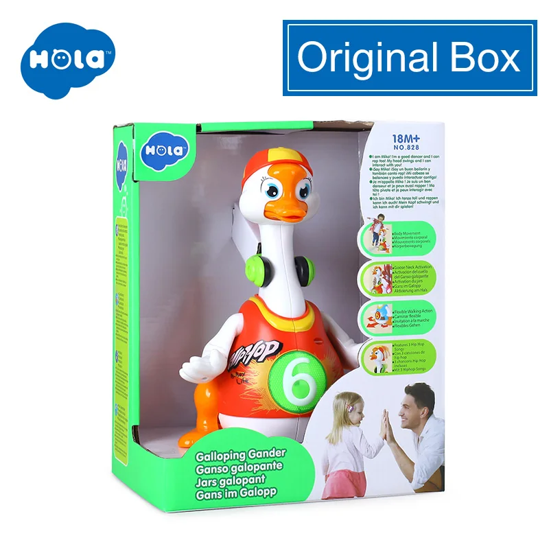 HOLA TOYS 828 детские игрушки Электрический хип-поп танец чтение и кукольный театр и интерактивные качели Гусь Дети Обучающие игрушки, подарки - Цвет: ORIGINAL BOX