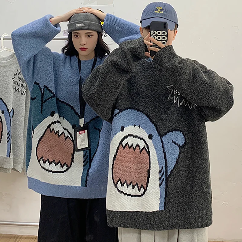 

Мужская водолазка в стиле Харадзюку, серая водолазка оверсайз с круглым вырезом, в Корейском стиле, зима 2022