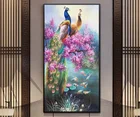 Алмазная живопись Павлин девять рыб вход крыльцо украшение картина новый китайский коридор гостиная 2021 Новинка