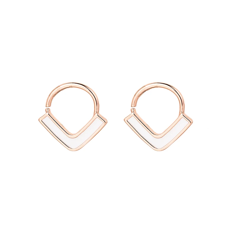 1pc Copper Nose Rings Hoop Septum V-Shap Ear Stud Tragus Cartilage Earring Helix Eyebrow Lip Piercing Nariz Body Jewelry 18G images - 6