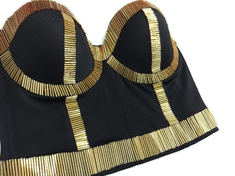 

European And American Japanese Korean High Fashion Ladies Sexy Vest Tops Night Club Wear Stage Performance Wear Tight Bra Tops