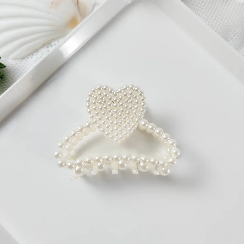 

Fashion Girl Hair Claw Geometric Imitation Pearl Hairpin Crab Retro Heart Shape Bowknot Hair Clips Hair Accessories For Women
