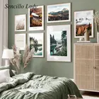 Горный осенний лес Природа Пейзаж Плакат скандинавский художественный принт скандинавский Декор холст Картина Настенная картина домашний декор