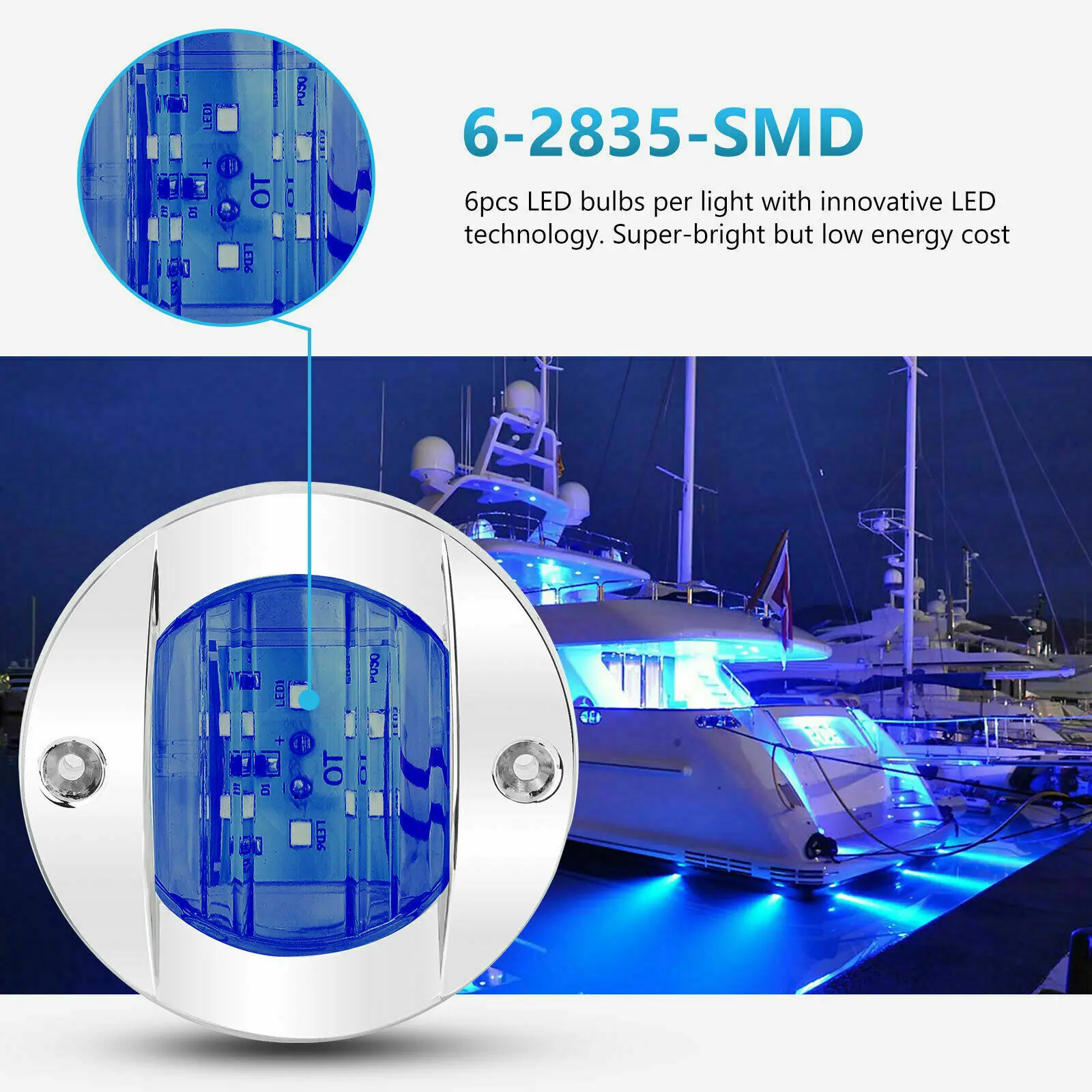 

Синие огни Stern Лодка Водонепроницаемый 12V DC 2X аксессуары Подвеска LED