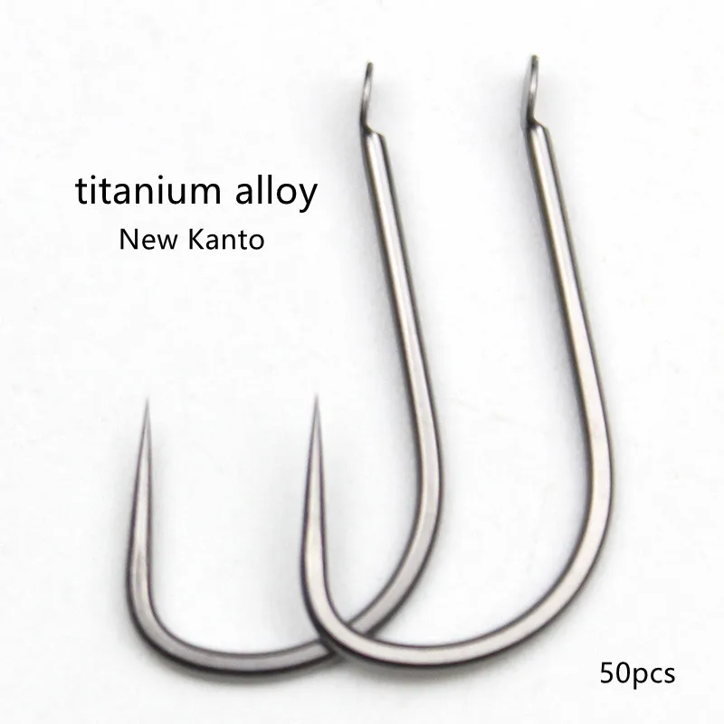 

50pcs Titanium alloy new Kanto hook without barbs competitive black pit crucian carp