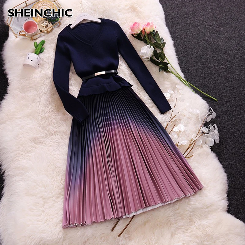 Уличная одежда весна осень 2020 женское платье с длинным рукавом Элегантное