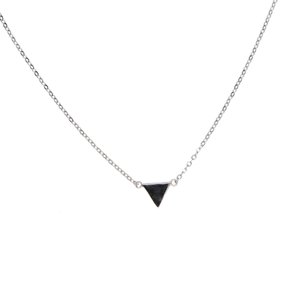 Женское колье из серебра 925 пробы|silver necklace|triangle pendantnecklace silver necklace |