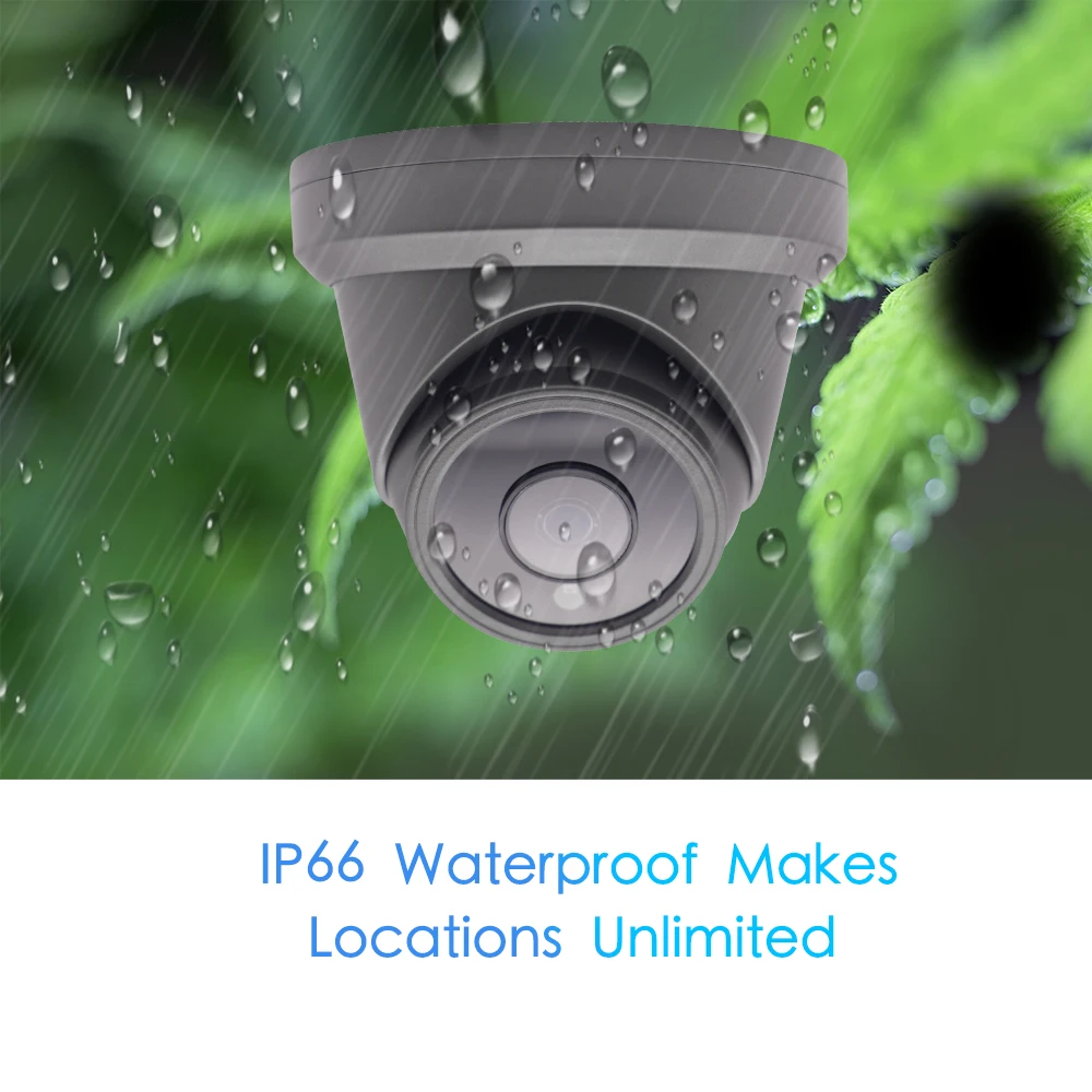 Купольная камера видеонаблюдения Ultra HD 4K 8 Мп водонепроницаемая аудио видео для NVR