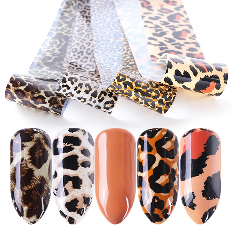 

4x Leopard Nail Art Transfer Foil Sexy Starry Sky Nail Sticker Decals Decor