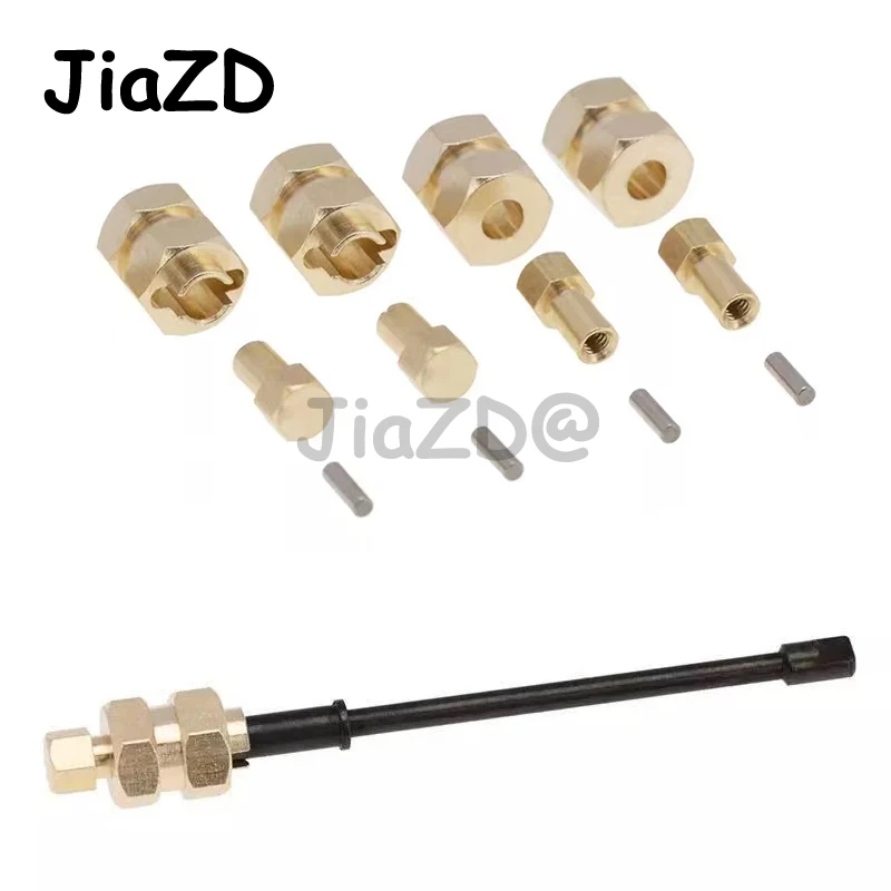 

4Pcs 4mm Widen Brass Wheel Hex Extended Adapter Upgrade Parts for 1/24 RC Crawler Axial SCX24 90081 AXI00002 Accessories