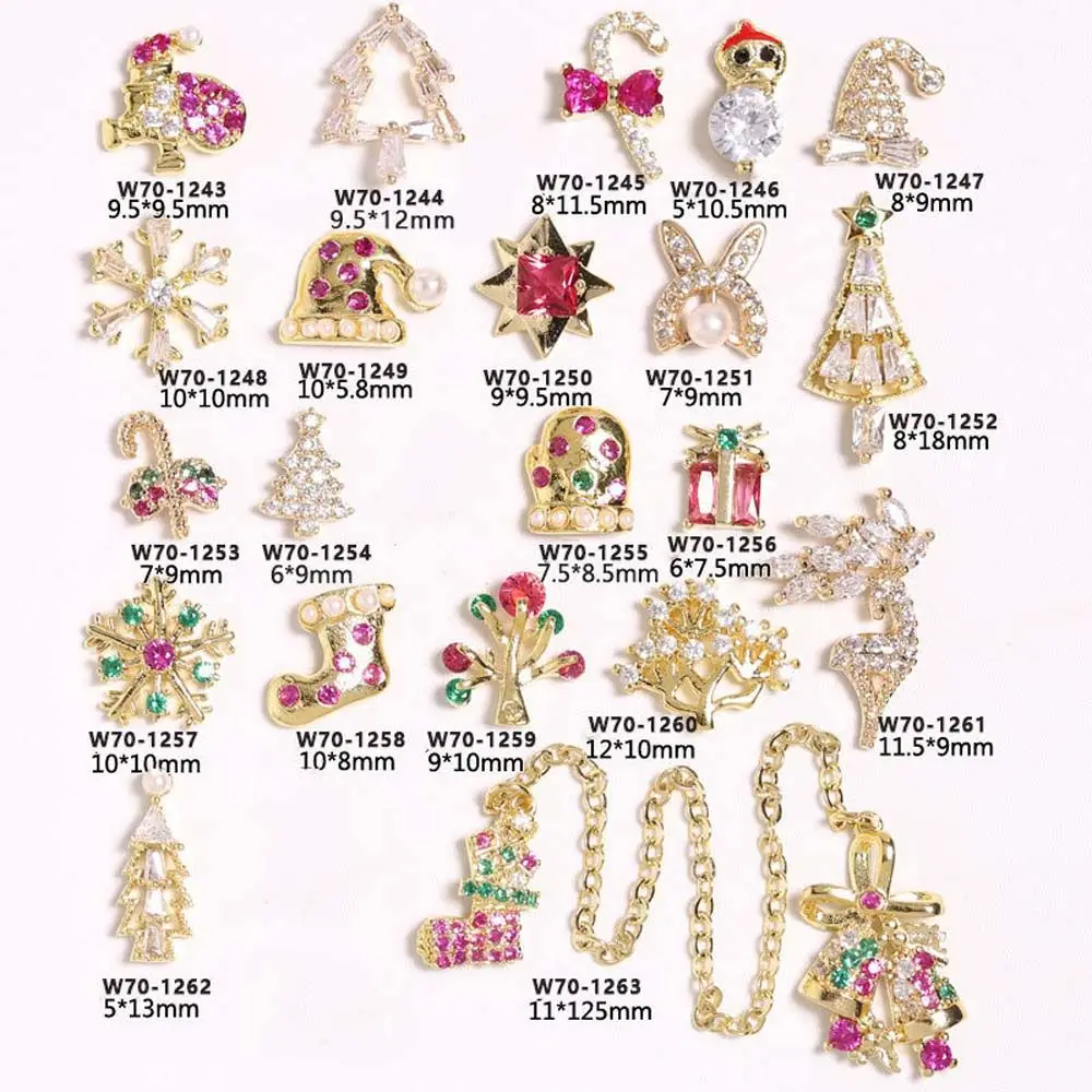 Рождественская тема Стразы для ногтей супер вспышка Циркон снежинка Санта Клаус