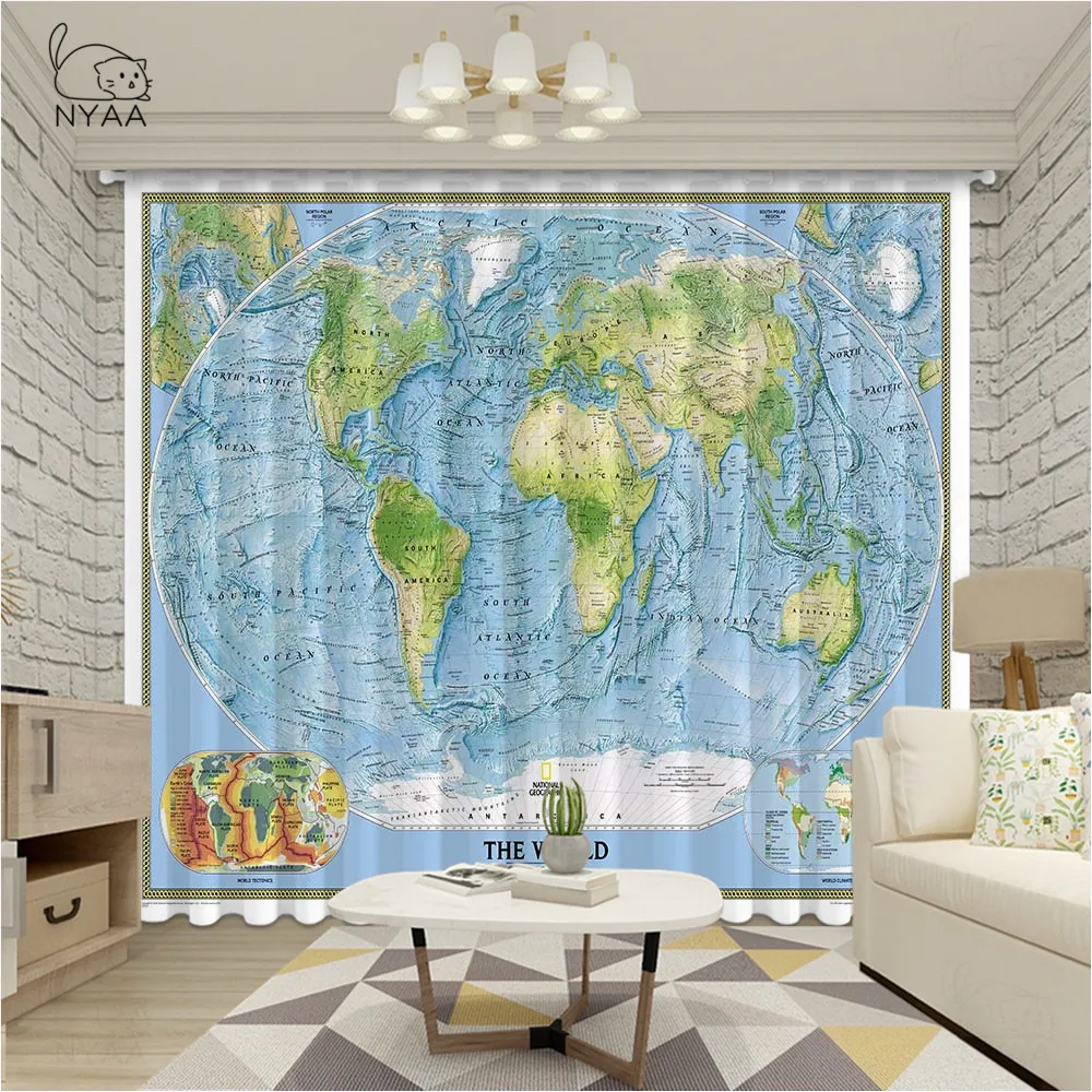 Мировая Настенная карта винтажные морские древние оконные шторы для гостиной