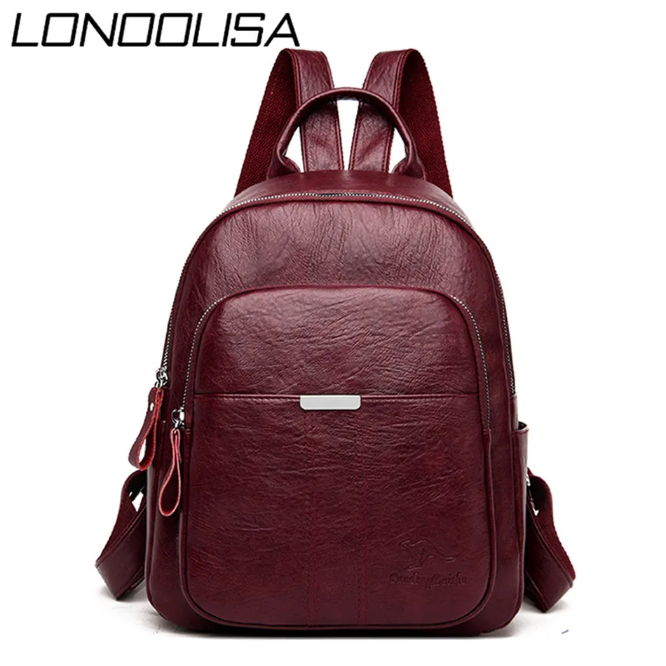 Роскошный рюкзак из мягкой кожи с множеством карманов школьные ранцы на молнии