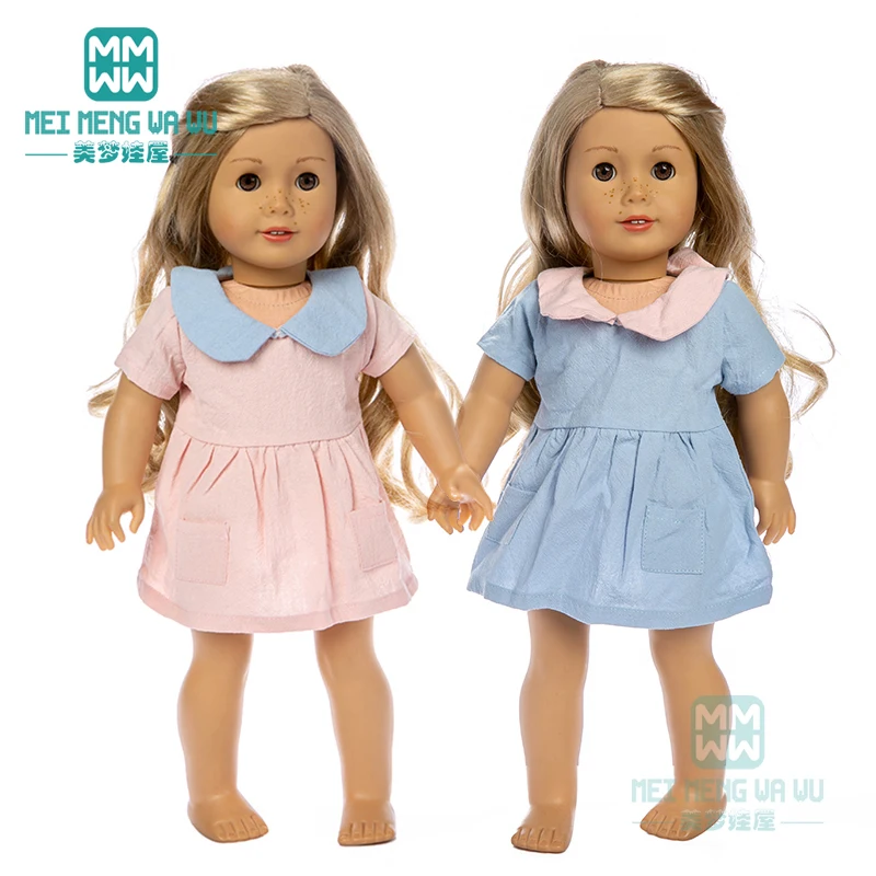 Одежда для куклы 45 см аксессуары американской модное синее розовое платье