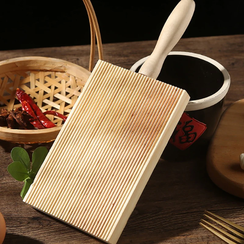 Household Garganelli Board Non-stick Wooden Pasta Gnocchi Board Gnocchi Roller Noodles Wooden Butter Table And Popsicles