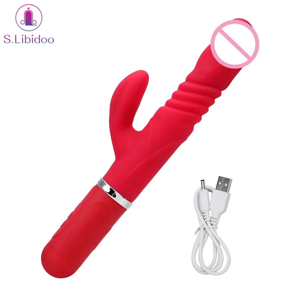 Телескопический вращающийся на 360 градусов массажный вибратор кролик для точки G