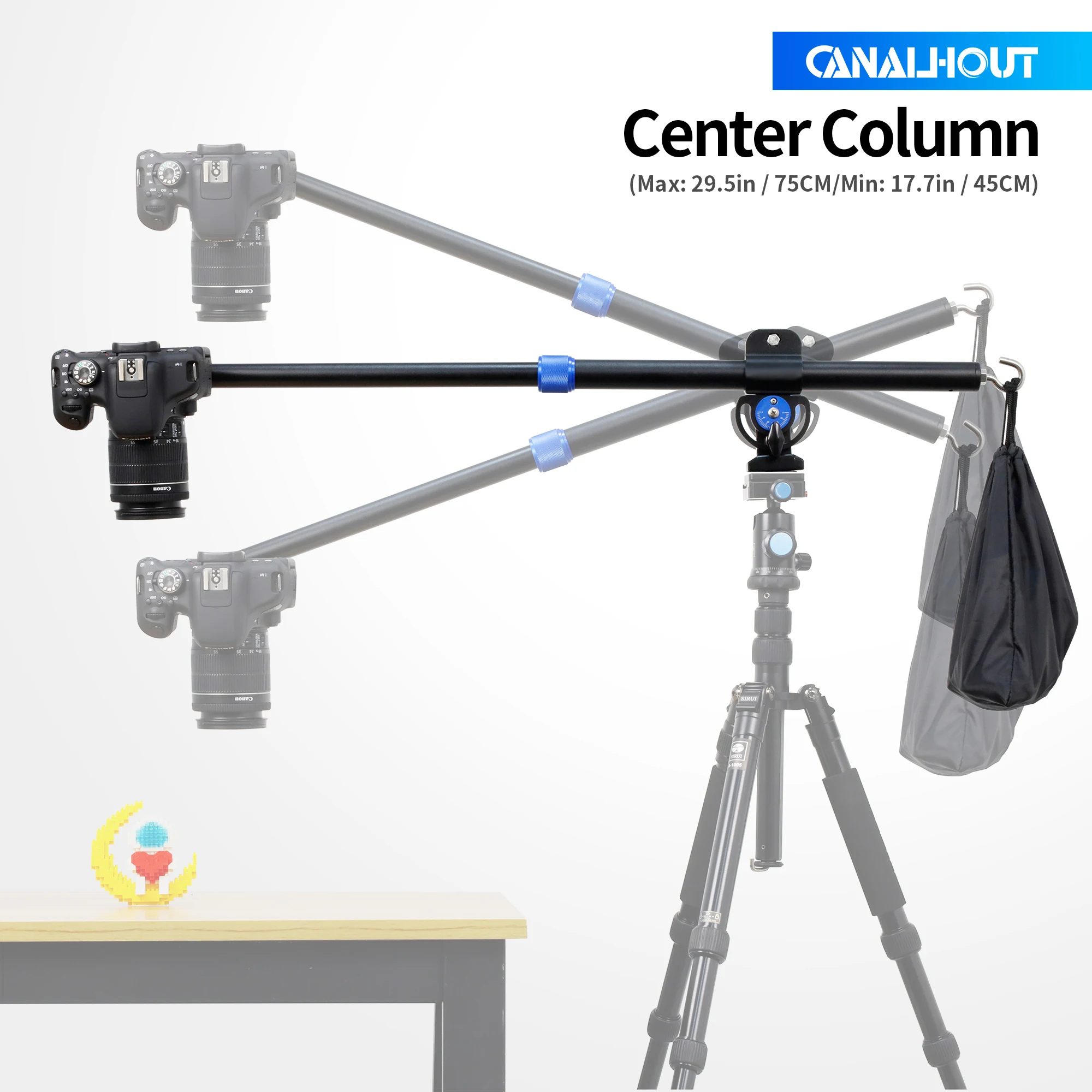 CM80 Camera Smartphone Overhead Mount Stand Adjustable 30" Pole Tripod Extension Arm with Ball Head center column | Электроника