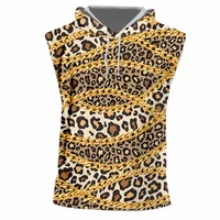 luxury unisex jacket sleeveless spring thermal soft vests casual coats mens vest men 3d leopard and golden chain print oversize