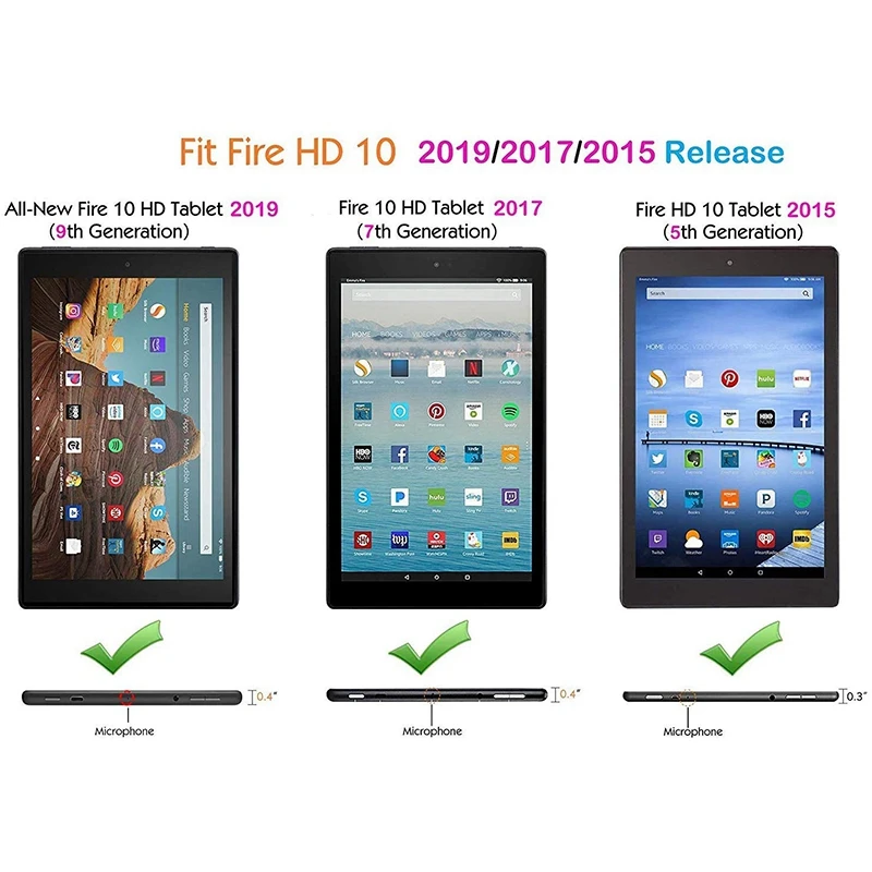 Все новые Amazon Kindle Fire/Kindle Fire HD 10 планшет чехол способный преодолевать Броды для
