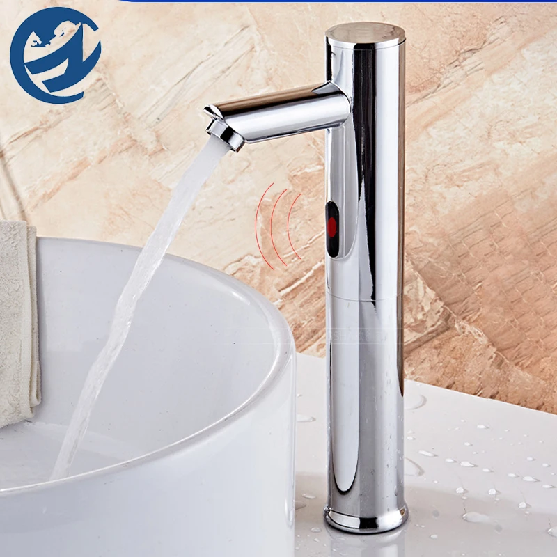 Короткий высококачественный хромированный автоматический сенсорный кран для