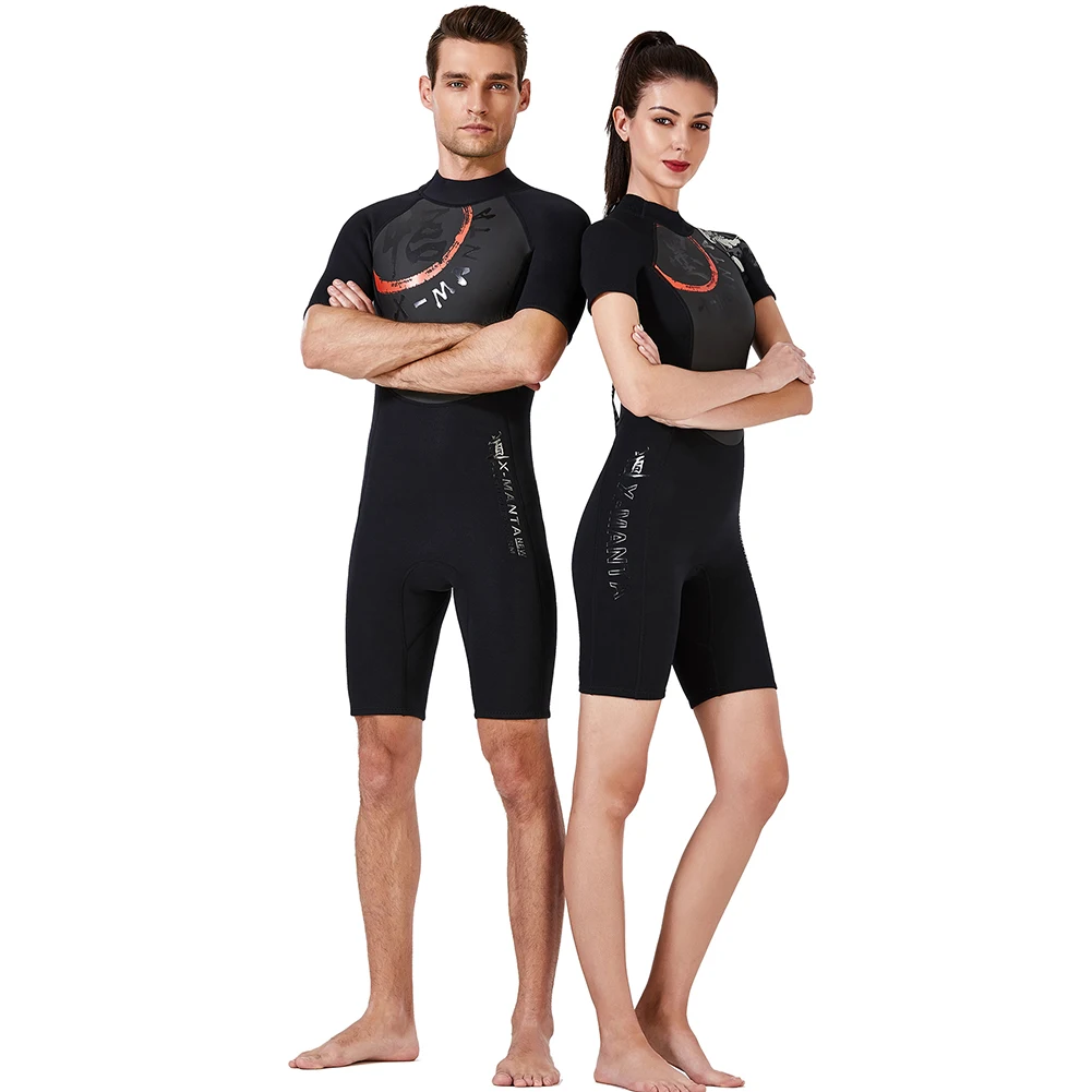 

DIVE SAIL 3mm Neoprene Wetsuit One-piece Keep Warm Women Men Swimming Scuba Diving Bathing Suit Short Sleeve for Surf Snorkeling