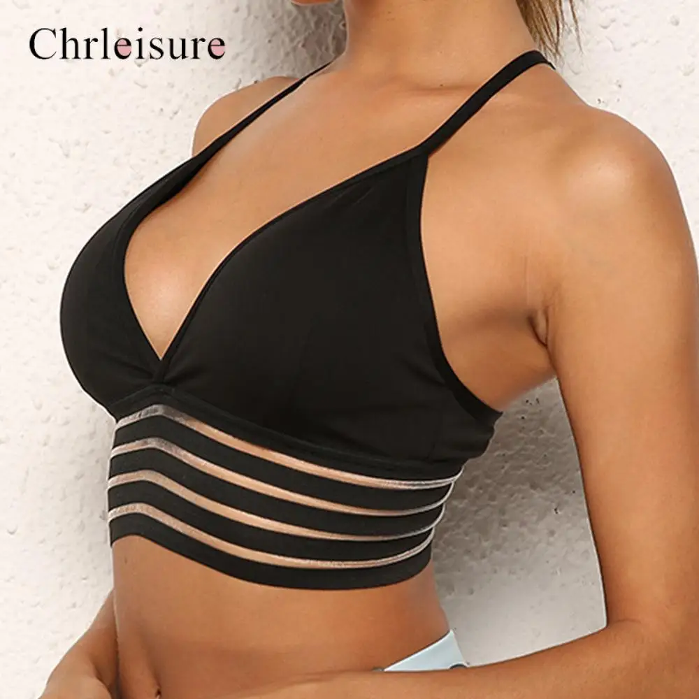 Женский сексуальный бюстгальтер для фитнеса с эффектом пуш ап и V образным