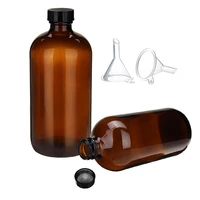 2pcs 500ml glass bottles amber glass growlers 16 ounce with tight seal lids perfect for secondary fermentation storing