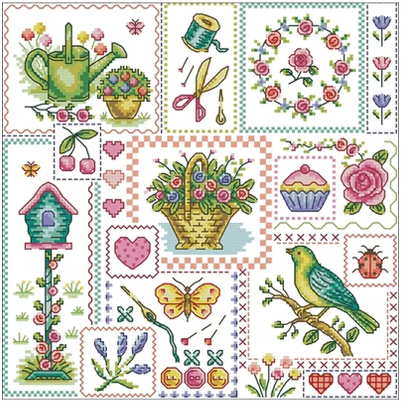 

Patchwork summer patterns Counted Cross Stitch 11CT 14CT 18CT DIY Chinese Cross Stitch Kits Embroidery Needlework Sets