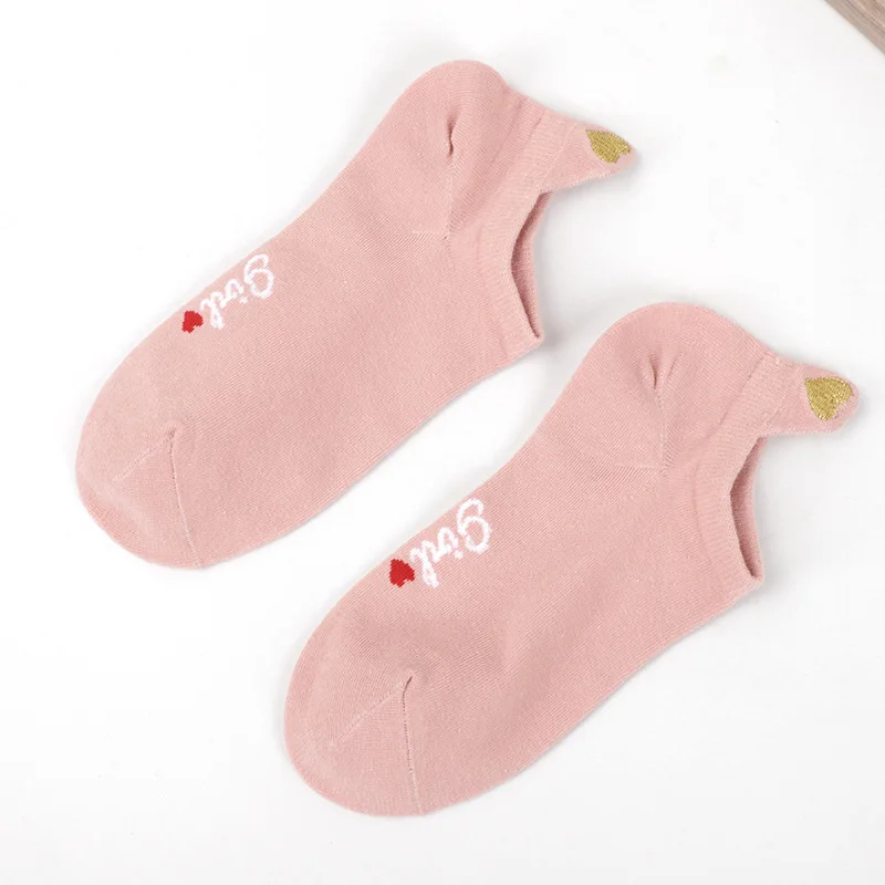 Pattern02 Pink Летние хлопковые женские носки с героями мультфильмов креативные забавные блестящие носки с принтом в форме сердца для женщин милые Kawayi девушки Прямая поставка - Цвет: Pattern02 Pink