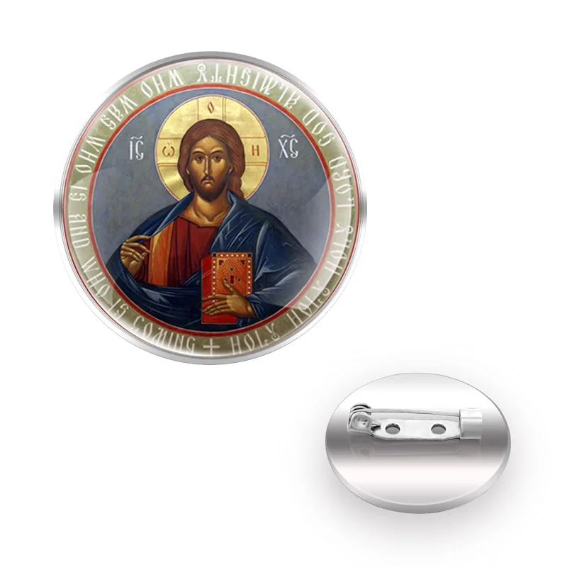

Retro Orthodox Christianity Glass Cabochon For Bag Clothes Decoration Pin Gift
