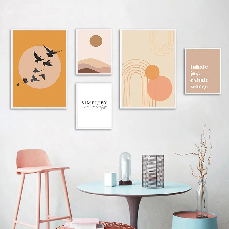 Абстрактная Картина на холсте в стиле бохо настенный постер скандинавском