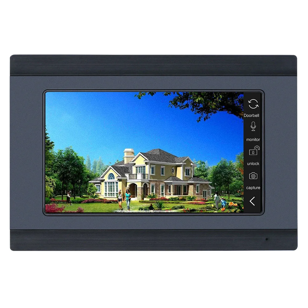 7 inch wired wifi fingerprint video door phone doorbell intercom system with ic card door access control kits free global shipping