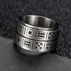 Персонализированное модное титановое стальное Двухслойное вращающееся кольцо с кубиками кольцо на костяшки пальцев День отца подарок на день рождения парню 13MD
