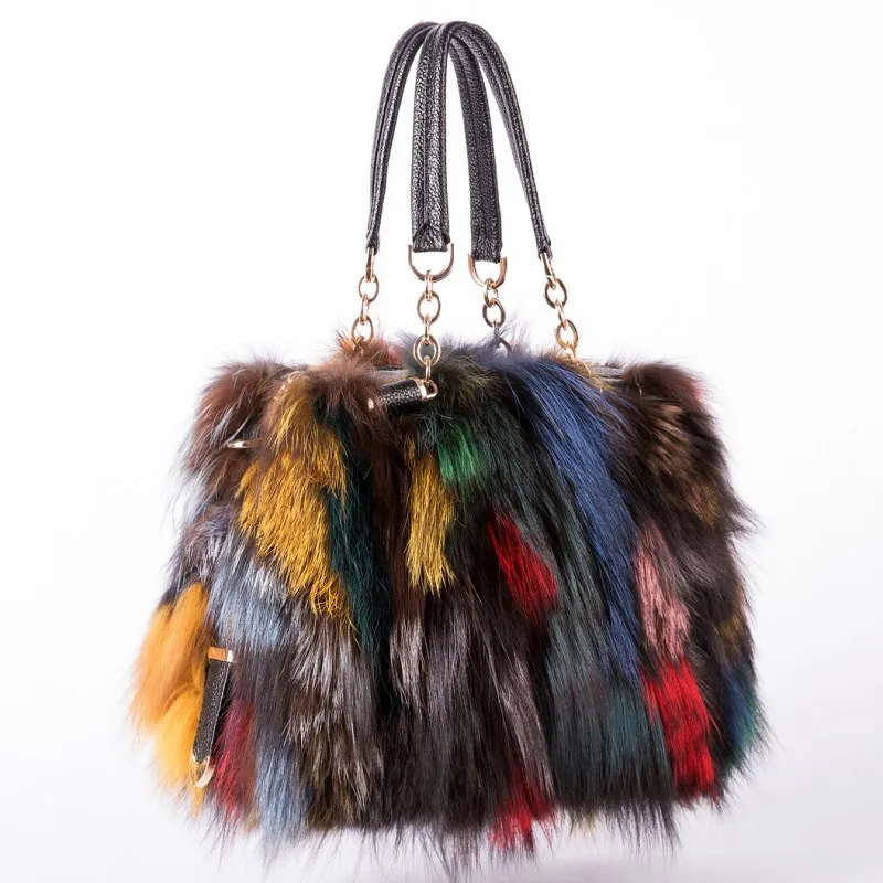 Brand Designer Designs High-Quality Fashionable Fox Fur Handbags For Women, Tote Bags