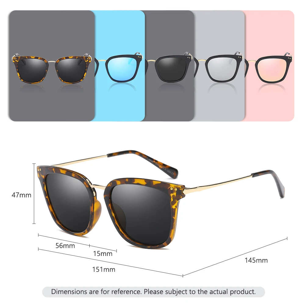 Cyxus Classic UV 400 Polarized Sunglass Mirrored Oversize Sun Glasses Shades with UVA UVB Protection for Women Eyewear 1913 | Аксессуары